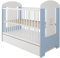 LCP Kids Kinderbett 60x120 cm weiß-blau mit Schublade, 3-Fach Höhenverstellbar, Komfort Matratze und 3 Schlupfsprossen
