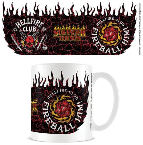 Stranger Things 4 – Fireball – Tazza in ceramica – Film Cinema – Ø 8,5 H 9,5 cm + supplementare: 1 licenza tazza in ceramica – Dimensioni Ø 8,5 H 9,5 cm