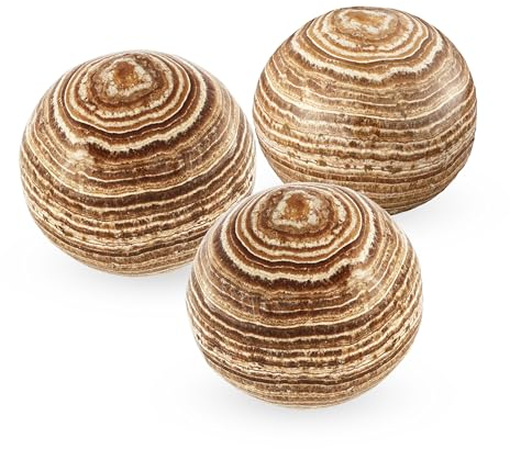 NKlaus 3X Aragonit Kugeln 50 mm – Energiesteine für Meditation, Reiki & Chakra-Heilung, handgefertigt & poliert, ideal für spirituelle Rituale & Deko