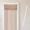 Cozyor Makramee Boho Vorhang + Klemmstange 70-120 cm ohne Bohren Türvorhang Fenstervorhang 132x200cm Raumtrenner, Wandbehang & Deko braun weiß, Wohnzimmer Handmade