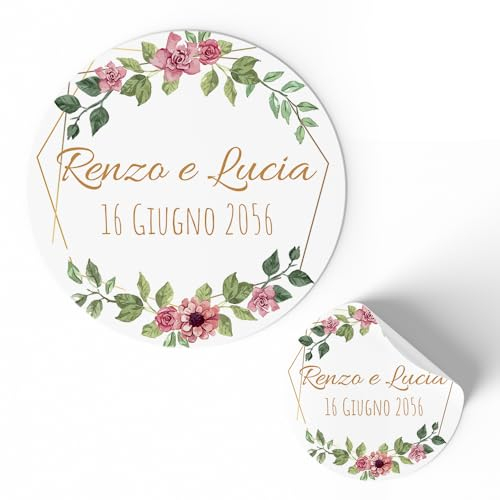 Etichette Adesive Personalizzate per Matrimonio e ogni occasione 175 pezzi (FFSTICK18)