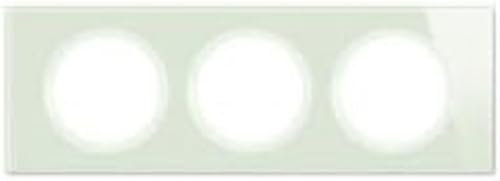 LEGRAND - Plaque Céliane - Plaque de Finition pour Prises et Interrupteurs Céliane - 3 postes - Verre opale Blanc