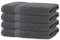 BANANALU 4 Handtücher Set 50x100cm 100% Baumwolle Gästehandtücher Handtuch Anthrazit