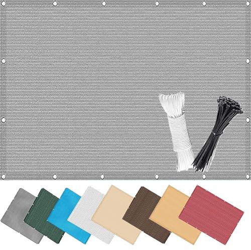 Toldo Vela de Sombra Rectangular 0.4 x 3 m, Opacidad, Protección contra El Viento, Protección UV, en Muchos Tamaños y Colores, Toldo Lateral de Pantalla, para Balcon, Gris