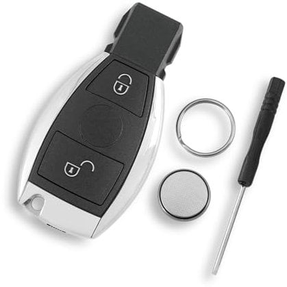 For Mercedes Benz A B C E SLK Class For BGA W203 W204 W205 W210 W211 W212 W220 W251 2 Buttons Car Key Fob Case with Battery CR2032