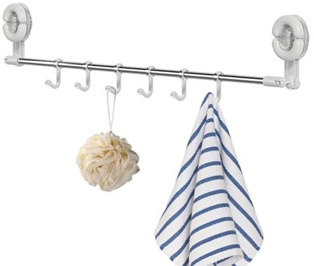 Barra Para Toallas Con Ventosa - Barra Para Toallas | Toallero Para Barra, Soporte Para Toalla De Mano, Soporte Para Toalla Con Ventosa, Accesorio De Baño, Barra Para Toalla, Dormitorio, Cuarto De Bañ