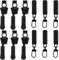 Nogeqi 12 Stück Reißverschluss Schieber Ersatz, Reisverschluss-Fix-Kit, Reißverschluss Anhänger, Reissverschluss Reparatur Set in 3 Größen, Universal Reissverschluss Zipper für Jacken Koffer Rucksäcke
