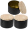 LALAFINA 3 Piezas Tarro De Vela Contenedor De Vela Envases De Té De Azúcar De Café Tarros De Almacenamiento Botes De Hojalata Tarros De Té Café Azúcar Decoración Frasco Black Planchar