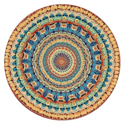 Mexpekil Tapis de souris rond coloré et vibrant avec base antidérapante - 20 cm - Bords cousus en caoutchouc - Accessoires de bureau pour le travail et le bureau - 1 pièce