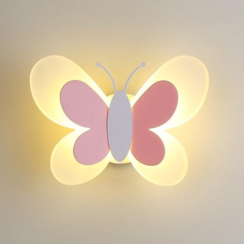 LIGKIN LED Wandleuchte 16W Kreative Wandlampe Schmetterling Moderne Wandleuchten Warmes Licht Acryl Nachtlicht für Kinderzimmer Flur Treppe