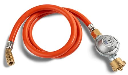 Gasflaschen Adapter für WAYNE Jr. Balkongrill 1-Brenner, FitnFire™ Schnittstelle für 5, 8 & 11 kg Gasflaschen, einfach anbringen und lösen, leistungsstärker & länger Grillen, Druckminderer 1,5 bar