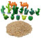 RORPOIR 1 Juego De Adornos De Cactus Pequeñas Figuras De Cactus Arreglos De Suculentas Falsas Miniplantas Falsas Microplantas Plantas Realistas Figuras De Cactus En Miniatura