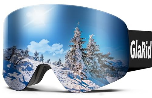 GlaRid Skibrille für Brillenträger Herren Damen, OTG Anti-Fog, Schwarz