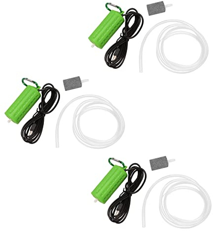 ISTOVO 3X USB Mini Aeration Pump Air Pump Aquarium Aerator Ultra Quiet Mini Fish Tank Go Fishing Oxygen Pump ——Green