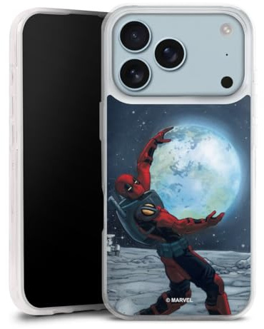Silikon Hülle kompatibel mit Apple iPhone 17 Pro Case transparent Handyhülle Deadpool Mond Marvel