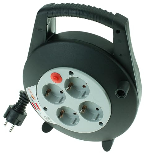 Brennenstuhl Handkabelbox, Kabellänge 5 m, schwarz 1092200 (Kabeltrommel Kabelbox Vario-Line Kabelroller Leitungsroller Kabelrolle Kabelaufroller Gartenkabeltrommel) Leitung: H05VV-F 3G1,5