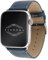 Eternel - Simple tour Bracelet iconique - Compatible toutes Apple Watch - 45/46mm - Fait main en France - Tannage végétal - Bleu Marine - Adaptateurs acier inoxydable