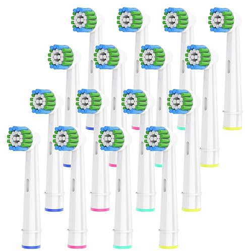 16 Stück Aufsteckbürsten Kompatibel mit Oral B Aufsteckbürsten, Professionelle Ersatzköpfe passend für Oral B Elektrische Zahnbürsten, Weiß.