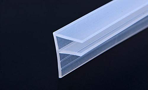 Joint d'étanchéité de porte de douche en verre de 3 m, sans cadre, résistant aux intempéries, en caoutchouc de silicone pour verre de 6 mm, transparent (6 mm), type F)