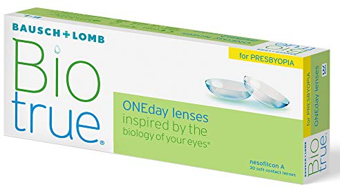 Bausch + Lomb Biotrue ONEday for Presbyopia Tageslinsen, Gleitsicht-Kontaktlinsen, weich, 30 Stück +00.75 Dpt, DIA 14,2 mm, BC 8,60, Add High