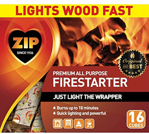 Zip 100537048 All Purpose Firestarter Cubes 16 Count, White Label
