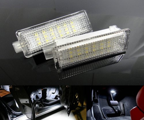 RZG 2x LED Interior Courtesy Footwell Under Door Step Boot Light White For E82 F20 F22 E90 E92 M3 F30 F32 E60 F10 X3 X5 X6 Cooper Clubman