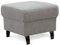 Cavadore Hocker Ammerland, Polsterhocker, Fußbank für Wohnzimmer passend zur Wohnlandschaft Ammerland, 58 x 48 x 58, lederoptik hellgrau