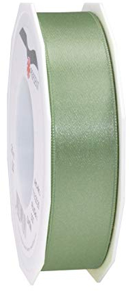 C.E. Pattberg SATIN altgrün, 25 m Satinband zum Einpacken von Geschenken, 25 mm Breite, Geschenkband zum Dekorieren & Basteln, Dekoband für Präsente, zu jedem Anlass