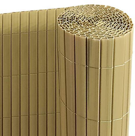 Ribelli PVC Brise-Vue pour Terrasse Balcon Jardin Clôture Pare-Soleil Coupe-Vent, Couleur:Bambou, Articles:Tapis de Protection de la Vie privée en PVC, Dimension:90 x 400 cm