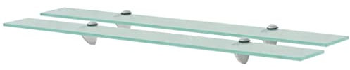 vidaXL 2X Regal Schwebend Wandregal Glasregal Glasboden Glasablage Badablage Wandablage Badregal Ablage Regale Bad Glas 80x10cm 8mm