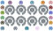 Acclaim Lawn Bowls Identification Stickers Markers 2 Full Sets of 4 Self Adhesive Striped (Black/White)
