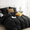 BEDSURE Bettwäsche 135x200 2teilig Schwarz - 1 Bettbezug 135x200 cm + 1 Kissenbezug 80X80 cm, ÖKO-TEX Bettwäsche-Sets Schwarz Polyester Mikrofaser mit Reißverschluss