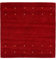 carpetfine Wollteppich Gabbeh Uni Quadratisch Rot 120x120 cm | Moderner Teppich für Wohn- und Schlafzimmer