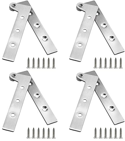 LDEXIN 4Pcs 4 Inch 360 Degree Rotatable Door Pivot Hinges, Stainless Steel Hinge Door Pivot Hinge with Screws, for Windows Door Cabinet Cupboard