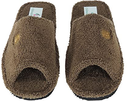 Calzados Romero. NLS. Zapatillas Chanclas de Casa en Toalla para Hombre. Ancho Standar. Marrón Talla 44