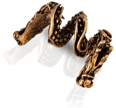 NKlaus Bronze Bartperle Drachen Germanisch Keltisch Wikinger Mittelalter Haarperle 3152