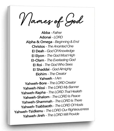 Gott Names Poster Druck Bibelvers Leinwand Gemälde für Heimdekoration Namen Gottes Wandkunst Yahweh Poster Minimalistische SchwarzWeiß Wandkunst christliches Kunstwerk Zitat Druck Wanddeko 40,6 x 61