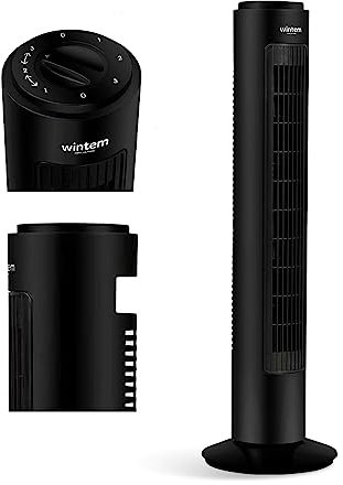 Ventilatore a Torre Shu Oscillante Altezza 70 cm Silenzioso con 3 Velocità Regolabili 50 Watt