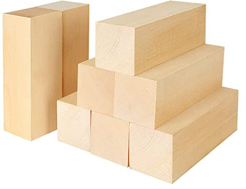 MIVIDE 8PCS 15x5x5CM Large Basswood Carving Blocks,Carving Wood Block, Unfinished Wood Blocks for Carving and Whittling