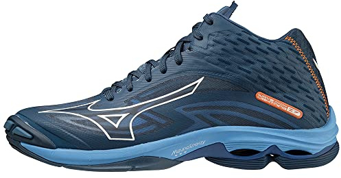 Mizuno Wave Lightning Z7 Mid, Scarpe da Pallamano Unisex Adulto, DarkDenim/White/BlueJasper, 48.5 EU, Bluejasper Bianco Scuro, 48.5 EU