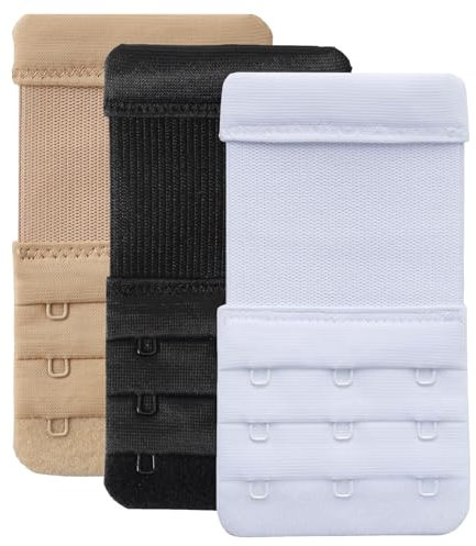 YARBAR Bra Extenders 3 Hooks Elastic Bra Back Extension Strap, 3 PCS