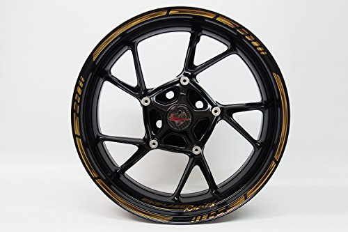 Felgenrand Aufkleber Set für 16 17 18 Zoll Felgen Motorrad Auto Gold Streifen X720000