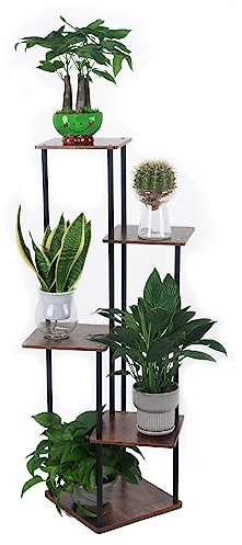 Pflanzenständer für den Innenbereich, 5 Etagen, Metall, Blumenregal, Blumentopfhalter, hoch, für Wohnzimmer, Balkon, Terrasse, Garten, Schlafzimmer