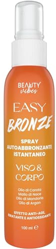 EasyBronze Selbstbräunungsspray 100% natürlich mit Vitamin E, Körperöl Bräunung, Aloe Vera beruhigende gesunde und strahlende Haut