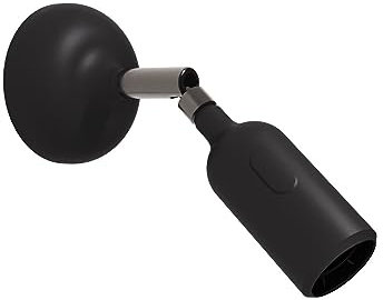 creative cables - Lampada Fermaluce in silicone con snodo e con interruttore incorporato - Senza lampadina, Nero