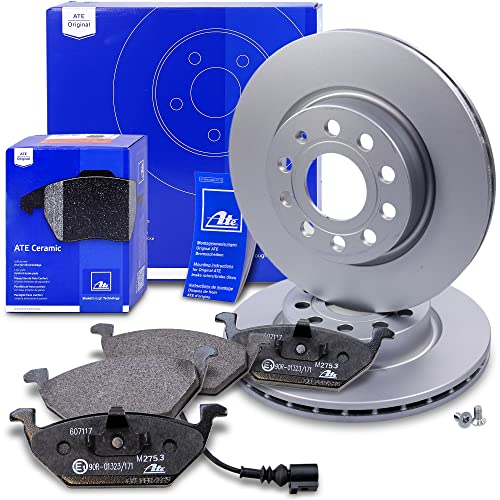ATE Bremsenset Vorderachse inkl. Bremsscheiben vorne Ø 280 mm belüftet und Ceramic Bremsbeläge vorne Kompatibel mit AUDI, SEAT ALTEA, LEON, TOLEDO, SKODA OCTAVIA, YETI, VW BEETLE, CADDY, GOLF, JETTA