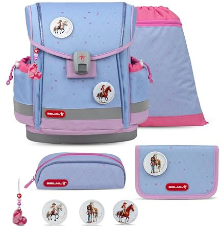 Belmil Classy Plus Schulranzen Set 5-teilig mit Brustgurt (405-78/AG/S) (Lavander)