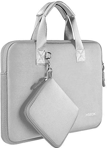 Étui Élastique pour Ordinateur Portable 14 avec Petit étui pour MacBook Pro 14 M4/M3/M2/M1, MacBook Air/Pro 13,3, XPS 13/14 étui MacBook résistant à la Pluie avec Poignée,Gris