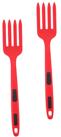 OKUMEYR Tenedores de Silicona Ergonómicos Paquete de 2 Resistentes al Calor Antiadherentes Aptos para Lavavajillas Tenedores Multifunción para Cocina Pasta Y Fideos