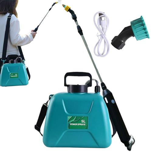 Pompa Irroratrice A Batteria, 5L Spruzzatore Elettrico Da Giardino, Nebulizzatore A Pressione Giardino Ricaricabile, Con 2 Bocchette E Tracolla Regolabile, Irroratore Elettrico Per Giardinaggio
